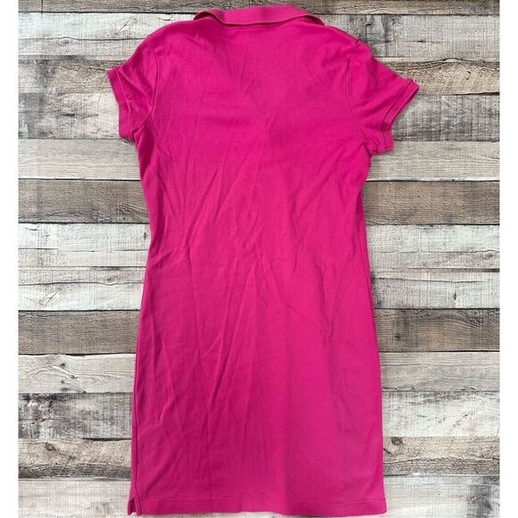 💖Vintage Y2k Ralph Lauren Hot Pink Swim Summer Cover Up Mini Shirt Dress Size S - Picture 2 of 5